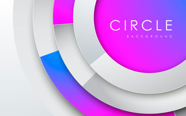 3D circle abstract white background with blue and purple gradient 