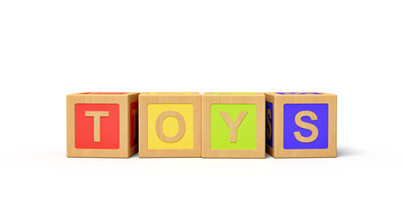 3d rendering of alphabet toy blocks.
