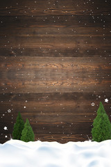 Carte joyeux Noël, arrière-plan bois
