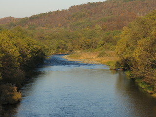 秋の然別川
