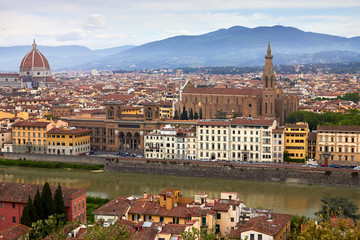 Obraz premium Panorama of historical center of Florence in Italy from Piazzale Michelangelo