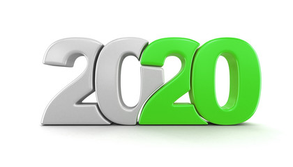 New Year 2020. Image with clipping path.