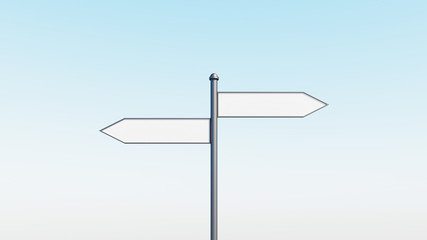 cartello stradale indicazioni con bivio a frecce vuoto