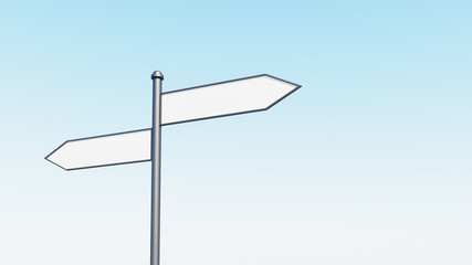 cartello stradale indicazioni con bivio a frecce vuoto