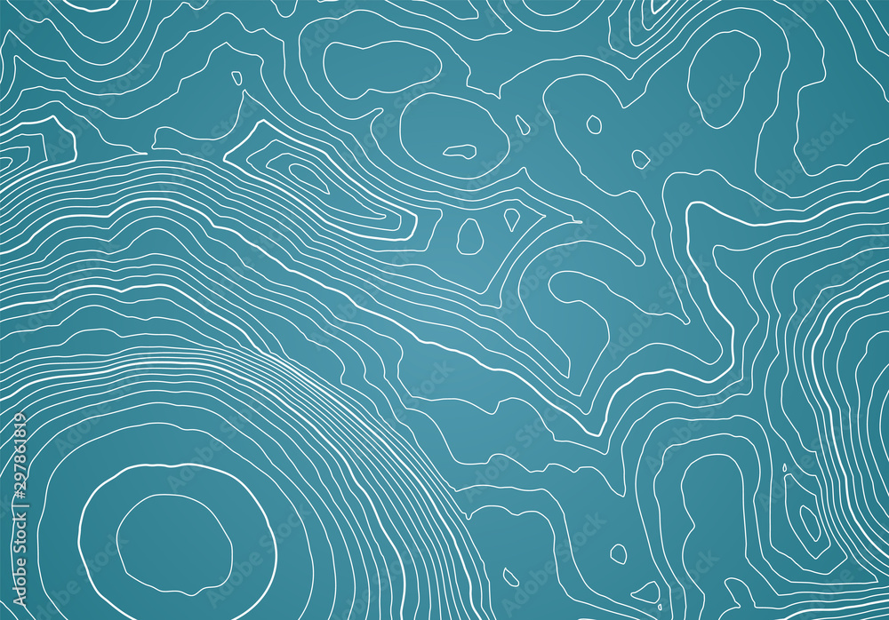 Aufkleber Abstract topographic map background with height lines