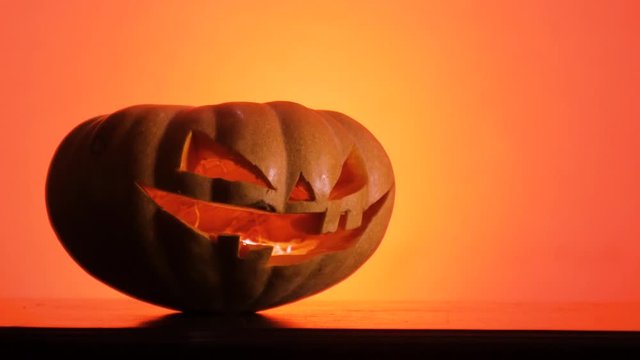 Real halloween pumpkin head