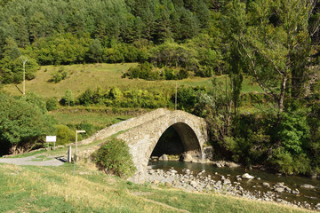 Pilgrims Bridge, Canfranc, Huesca province, Aragon, Spain