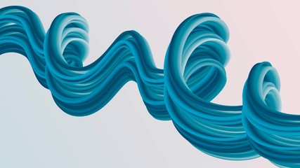 Blue curvy abstract element, rubber, stylized wave, futuristic modern background