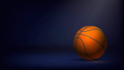 Basketball ball on a dark background, basketball sport, sports equipment