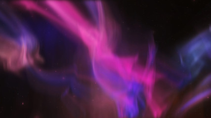 rendered Colorful Northern lights (Aurora borealis) in the sky