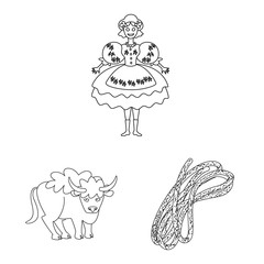 Isolated object of national and culture icon. Collection of national and europe stock vector illustration.