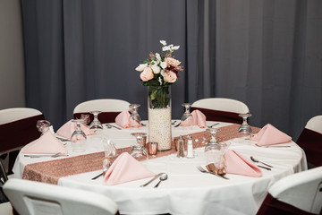 pink wedding place setting