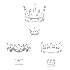 Vector illustration of queen and heraldic symbol. Set of queen and vip stock symbol for web.