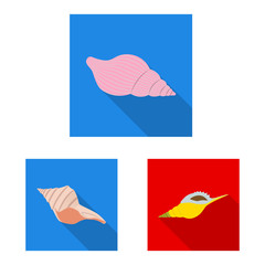 Vector design of animal and decoration sign. Set of animal and ocean stock vector illustration.