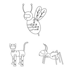 Isolated object of toy and automation symbol. Collection of toy and science stock vector illustration.