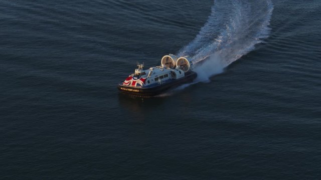 Hovercraft heading into land in Southsea, Portsmouth UK