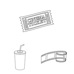 Vector illustration of cinematography and studio symbol. Collection of cinematography and entertainment stock symbol for web.