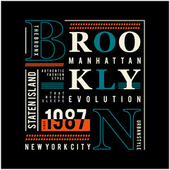 brooklyn graphic element typography design t shirt print