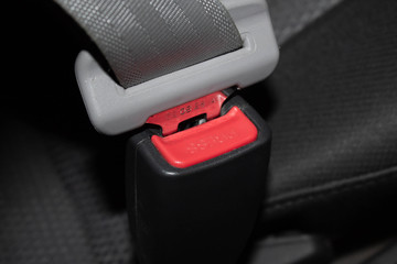 car seat belt lock close-up