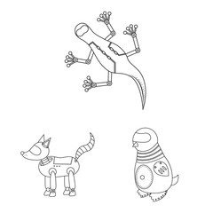 Vector design of toy and automation sign. Set of toy and science vector icon for stock.