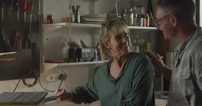 Couple doing DIY at home