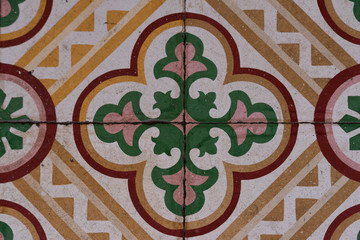 Floor pattern, Wat Phnom, Phnom Penh, Cambodia