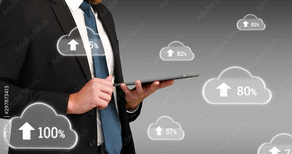Poster cloud computing and numbers increasing 4k