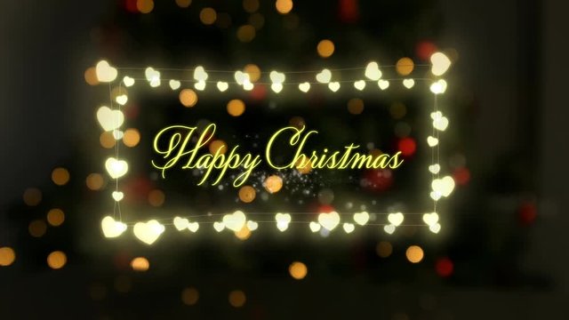 Happy Christmas in a glowing frame