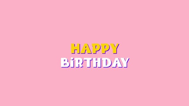 Happy Birthday written on pink background