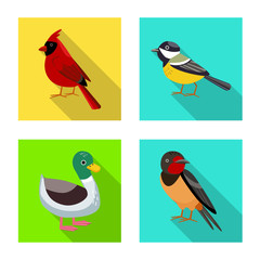 Isolated object of animal and wild sign. Set of animal and natural stock vector illustration.