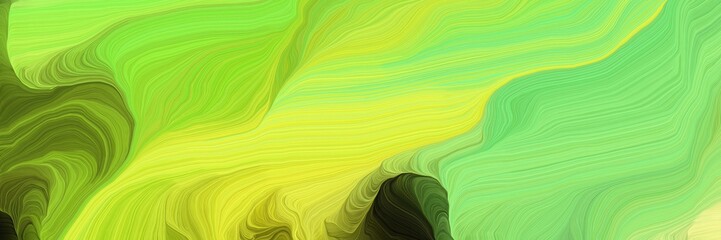 futuristic wave motion speed lines background or backdrop with yellow green, green yellow and very dark green colors. good for design texture