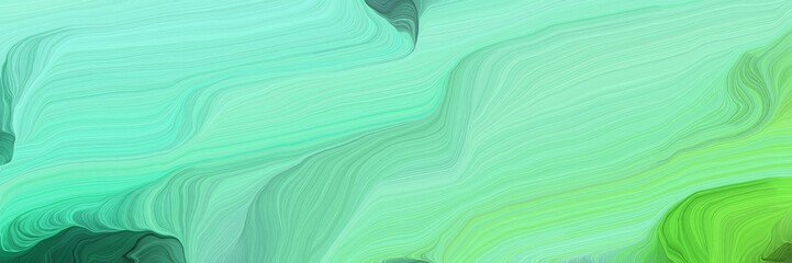 curved speed lines background or backdrop with aqua marine, moderate green and pastel green colors. dreamy digital abstract art