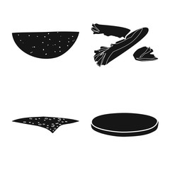 Isolated object of fast and delicious sign. Set of fast and sandwich stock symbol for web.