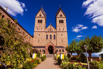 St. Hildegard Abbey, founded by Hildegard von Bingen, Benedictine Abbey, Eibingen near Rüdesheim,...