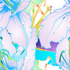 Fototapeta premium Pastel Floral Seamless Pattern. Delicate 