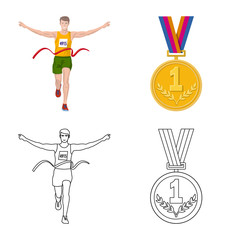 Vector illustration of sport and winner icon. Set of sport and fitness stock vector illustration.