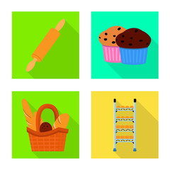 Isolated object of bakery and natural sign. Set of bakery and business stock vector illustration.