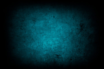 Blue grunge textured dark concrete wall background
