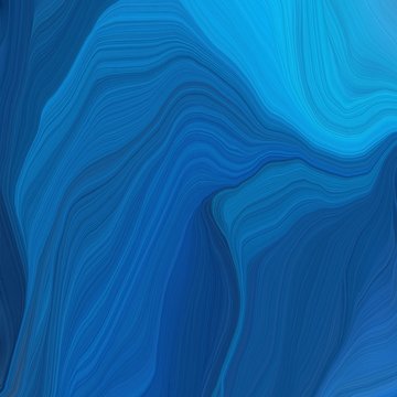 futuristic wavy motion speed lines background or backdrop with strong blue, dodger blue and midnight blue colors. good as graphic element © Eigens