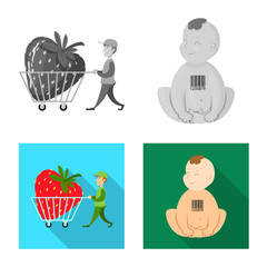 Vector design of test and synthetic icon. Set of test and laboratory vector icon for stock.