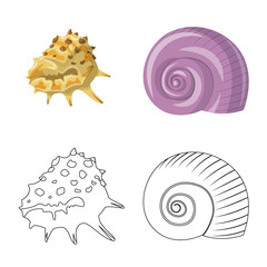 Isolated object of animal and decoration logo. Collection of animal and ocean vector icon for stock.