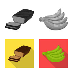 Vector design of natural and vegetarian symbol. Collection of natural and eating stock symbol for web.