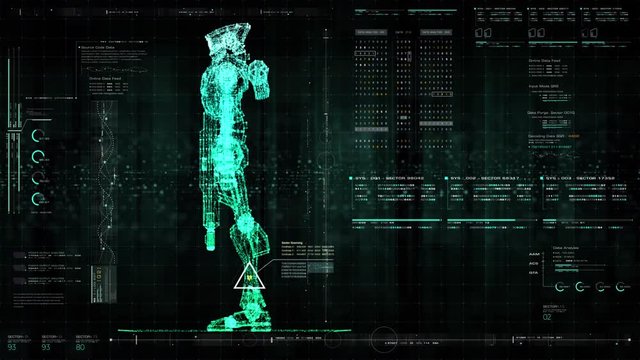 Futuristic Military Combat Robotic-droid Research And Development Head Up Display Screen For Digital Display Background