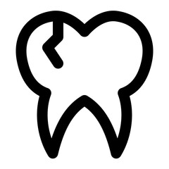 Decay Tooth Line Icon Vector