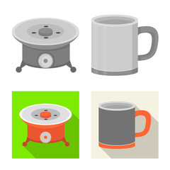 Vector design of cookout and wildlife icon. Collection of cookout and rest stock symbol for web.