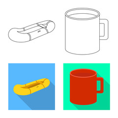 Vector illustration of tourism and excursions logo. Collection of tourism and rest stock symbol for web.