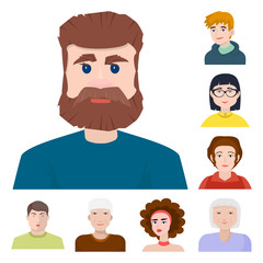 Vector design of people and avatar symbol. Set of people and portrait stock symbol for web.