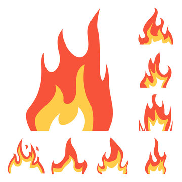 Vector illustration of fire and red logo. Collection of fire and campfire vector icon for stock.