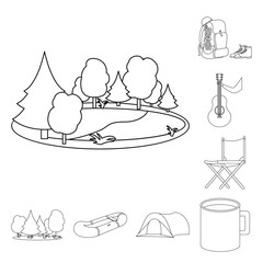 Vector design of travel and nature icon. Collection of travel and park stock symbol for web.