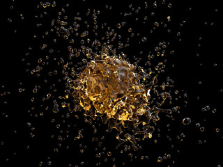 juice explosion on black background